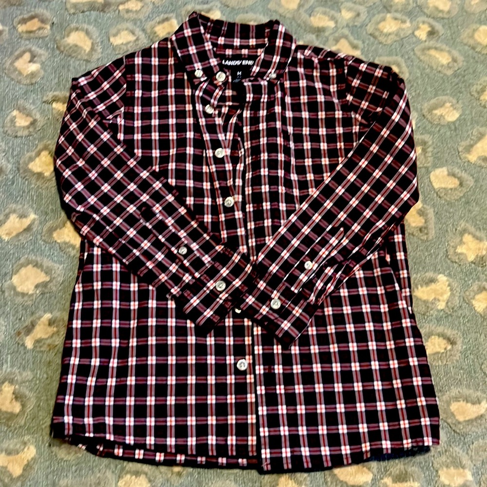 Lands End plaid button down size 5-6